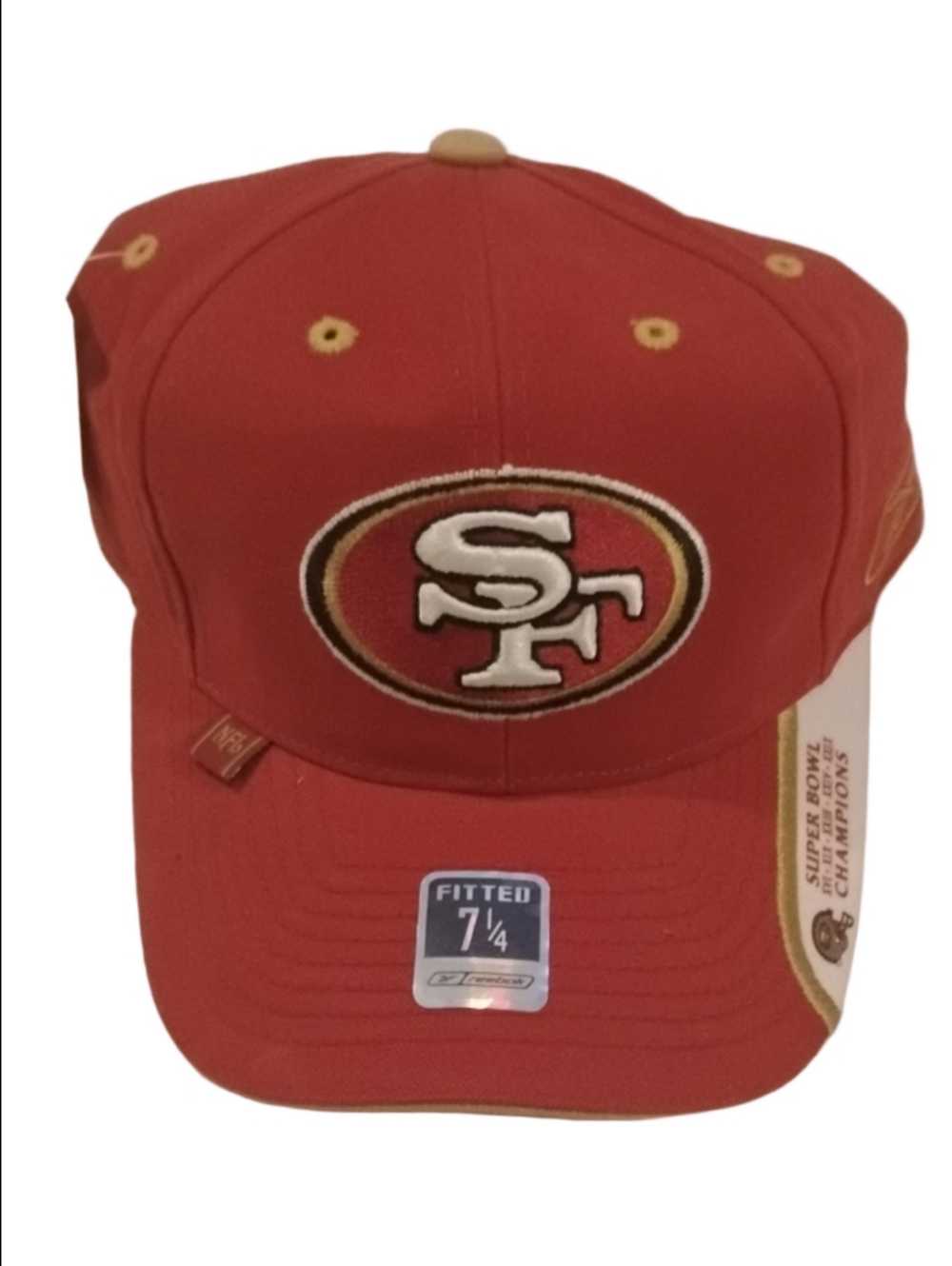 Reebok Vintage NFL San Francisco 49ers Red Fitted 7 1/4  Hat Gold & White Logo